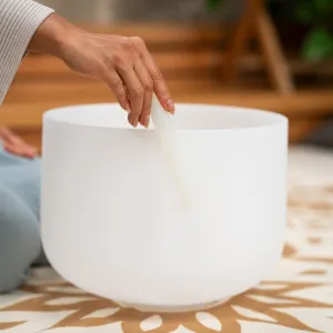 432 Hz 12" Crystal Singing Bowl Note F3 - Heart Chakra