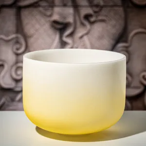 440 Hz 12" Solar Chakra Crystal Singing Bowl Note E4 Yellow Color