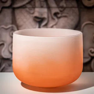 440 Hz 13" Sacral Chakra Crystal Singing Bowl Note D4 Orange Color