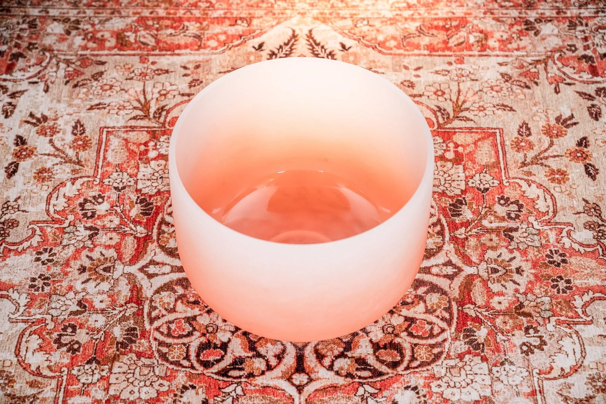 440 Hz 13" Sacral Chakra Crystal Singing Bowl Note D4 Orange Color