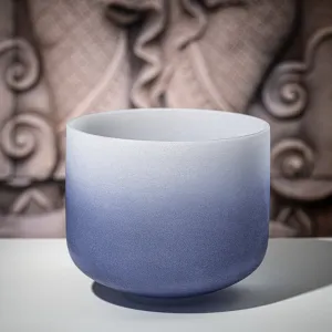 440 Hz 9" Third Eye Chakra Crystal Singing Bowl Note A4 Indigo Color
