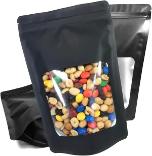 50 Pack Resealable Mylar 4 Mil Thick Smell Proof Bags 6” x 9” x 3” Stand Up Zip Seal Foil Pouch. Ultra-Clear Window Not Frosted. Food Grade. Travel, Storage and Display ROYPACK