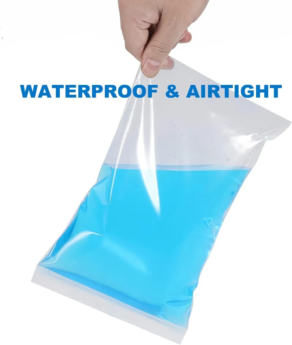 50 PCS 10" x 13" Clear Thick 4 Mil Zip Poly Lock Plastic Bags Reclosable Zip Seal Bags Heavy-Duty Seed Food Storage Zipper Bag