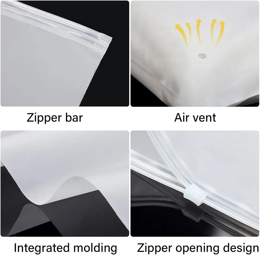 50Pcs Clear Bags Resealable Bags Waterproof Plastic Zipper Bags Clothing Packaging Bags Luggage Organiser Pouch Space Saver Storagefor Clothes Trip 11"x15"