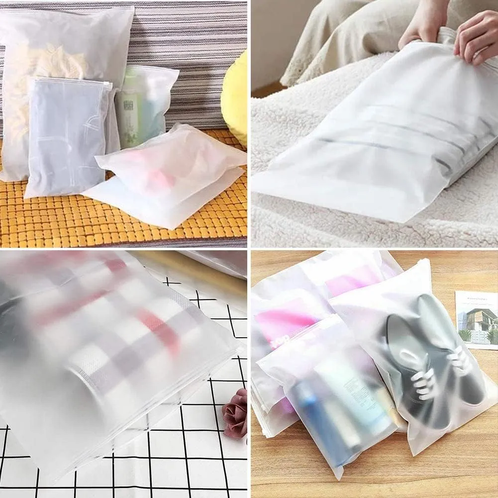 50Pcs Clear Bags Resealable Bags Waterproof Plastic Zipper Bags Clothing Packaging Bags Luggage Organiser Pouch Space Saver Storagefor Clothes Trip 11"x15"