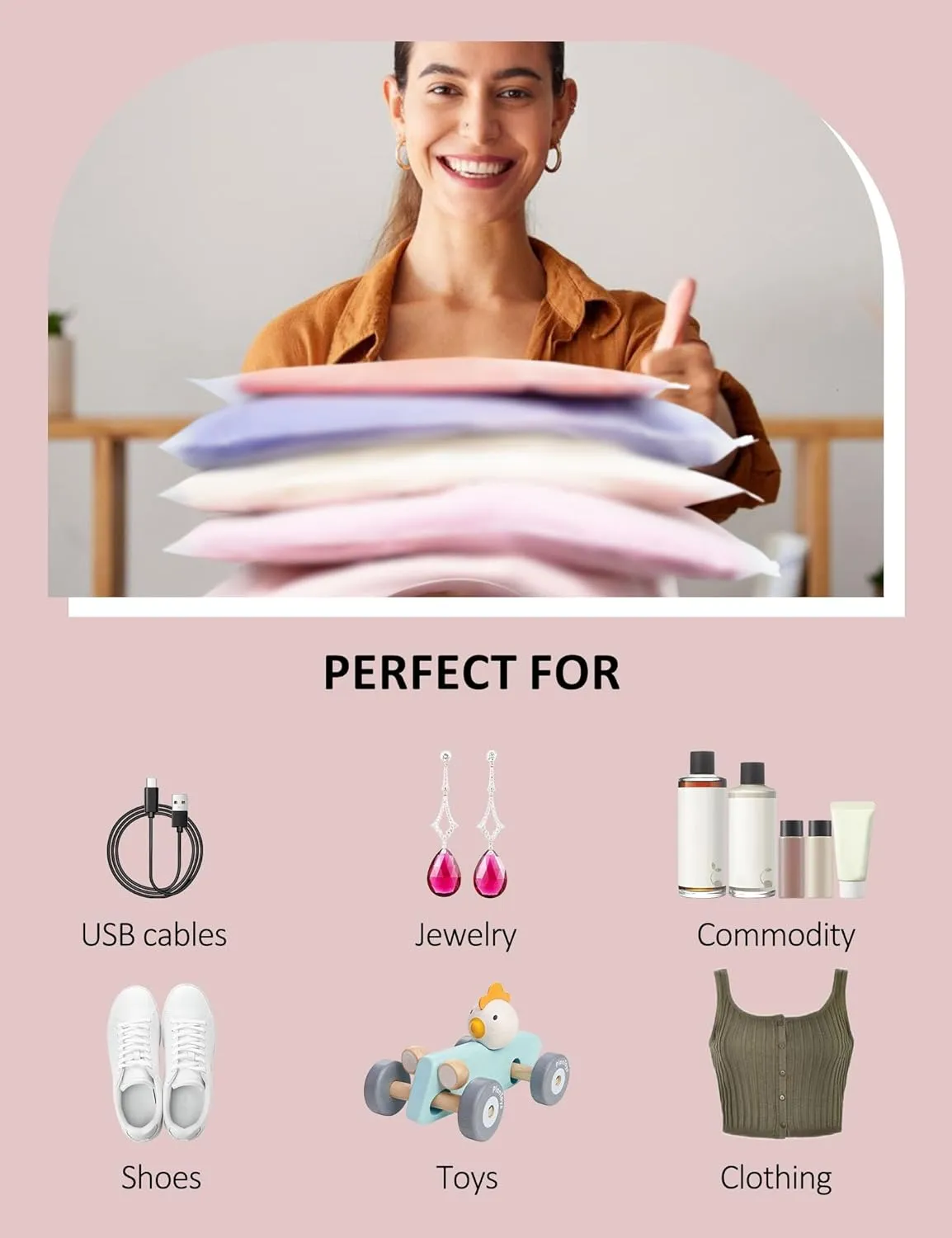 50Pcs Shirt Bags, 14" x 16" Frosted Zipper Plastic Bags for Clothes, Resealable Shirt Shipping Packaging Bag, 3 Mil