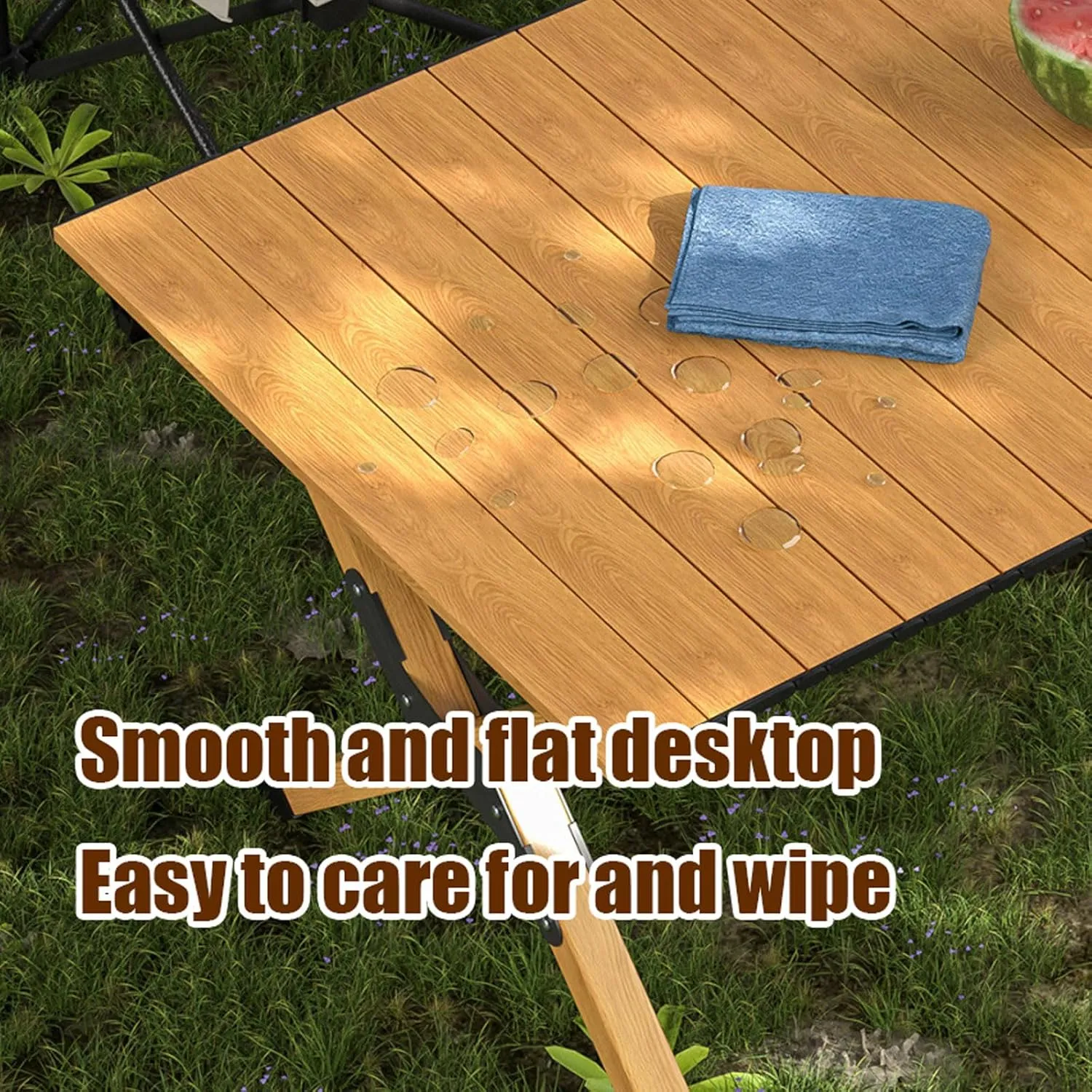 60cm Folding Table with Chairs, Aluminum Roll-up Camping Table Portable Collapsible Chairs Lightweight Garden Table for BBQ Camping Outdoors, 5pcs