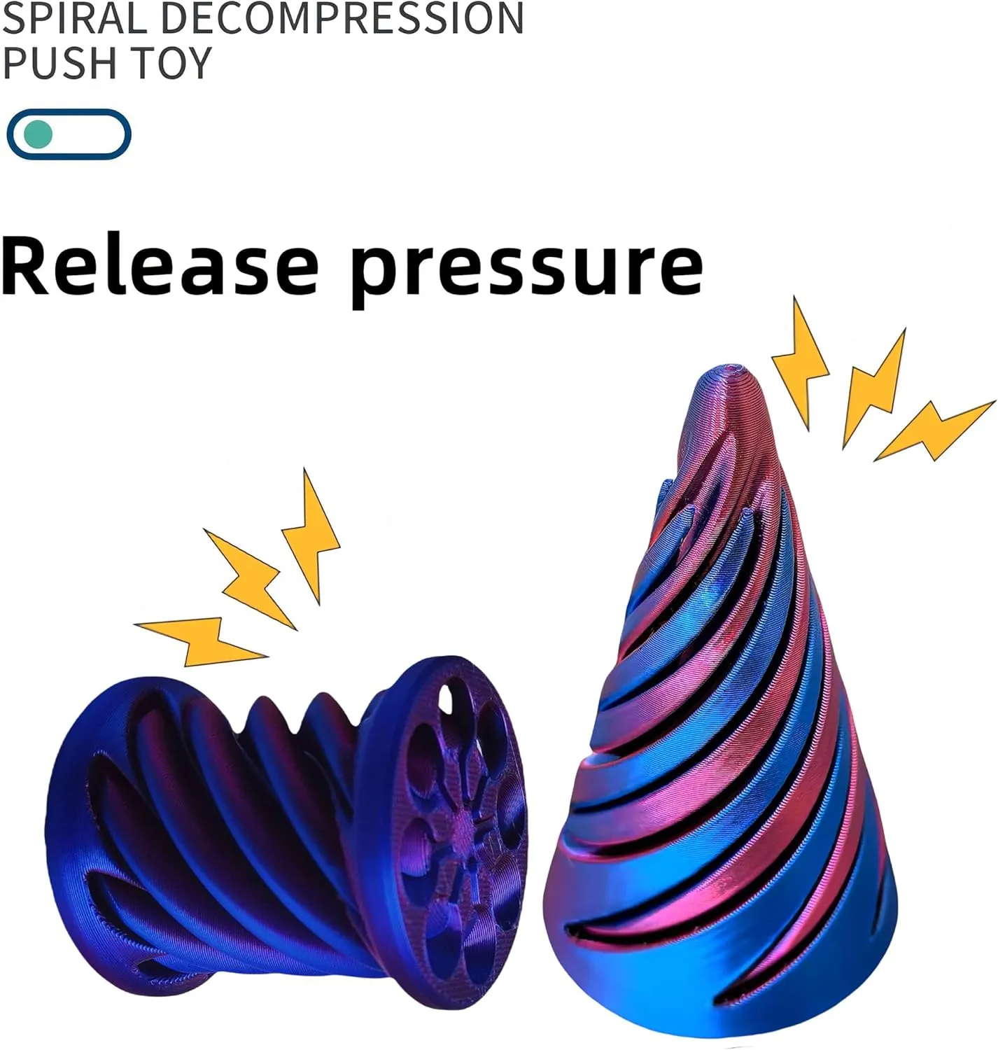 6Pcs Impossible Cone & Spiral Fidget Toy, 3D Printed Spiral Cone & Pyramid Passthrough Sculpture Toy for Adults (Conical   Cylindrical)
