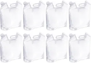 8 Pack Collapsible Water Container Bag - 2.6 Gallon Foldable Freezable Water Storage Bag, Freezable Emergency Water Container, Apply to Outdoor(Clear)