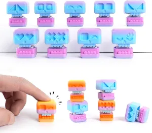 9PCS Skull Keyboard Fidget Toys, 3D Printed Cute Skull Fidget Clicker Toys Stress Relief Toy Keyboard Fidget Button for Keep Focus & Anxiety Relief (Deep Sea Fantasy)