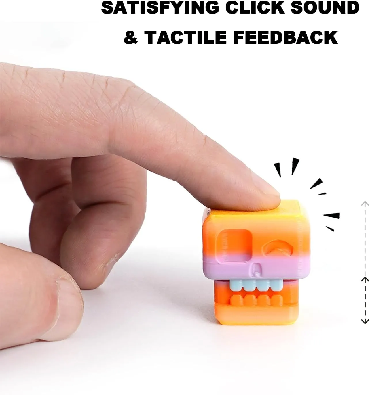 9PCS Skull Keyboard Fidget Toys, 3D Printed Cute Skull Fidget Clicker Toys Stress Relief Toy Keyboard Fidget Button for Keep Focus & Anxiety Relief (Deep Sea Fantasy)