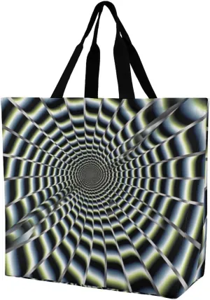 A Gym Artifact, The Canvas Spiral Optical Illusion Gif Printed Yoga Storage Bag Is Durable, Wear-resistant And Does Not Strangle Shoulders. It Is Suitable for Both Men And Women
