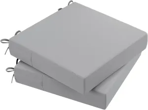 AAAAAcessories Outdoor Seat Cushions for Chairs, Waterproof, Fade-Resistant Patio Furniture Replacement Cushions, 21" x 21" x 4", Set of 2, Gray