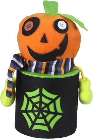 ABOOFAN Halloween Cartoon Pumpkin Candy Jar Fun Treat Storage Container for Decorative Goodie Bag Organizer for Halloween Parties and Cosplay Present Box for Trick Treating