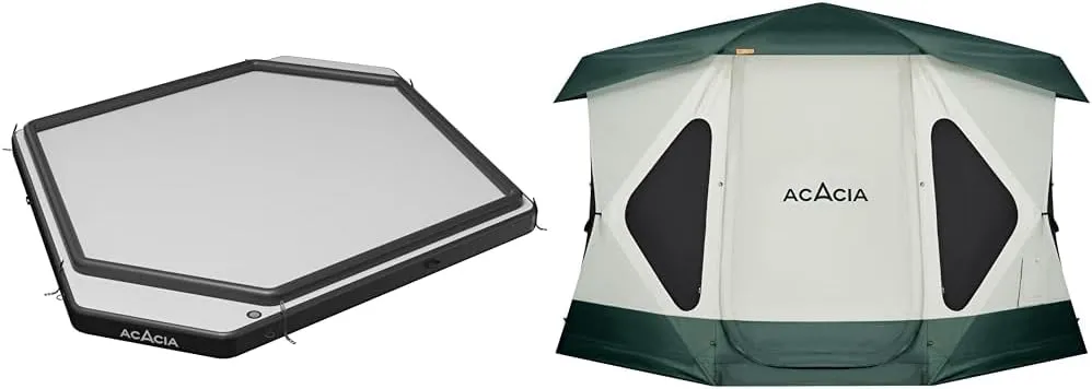 ACACIA Air Floor XL for Space Camping System, 4-Layer, 6-Inch-Thick Inflatable Floor & Space Camping Tent XL, 4-6 Person Large Family Tent with 6'10'' Height, 2 Doors, 8 Windows
