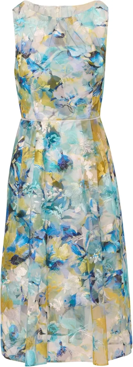 Adrianna Papell Women's Floral Printed Veiled Dress