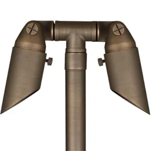 Advantage - ADV-PS-204B-MR11 - Brass Twin Little Smoky Path Light