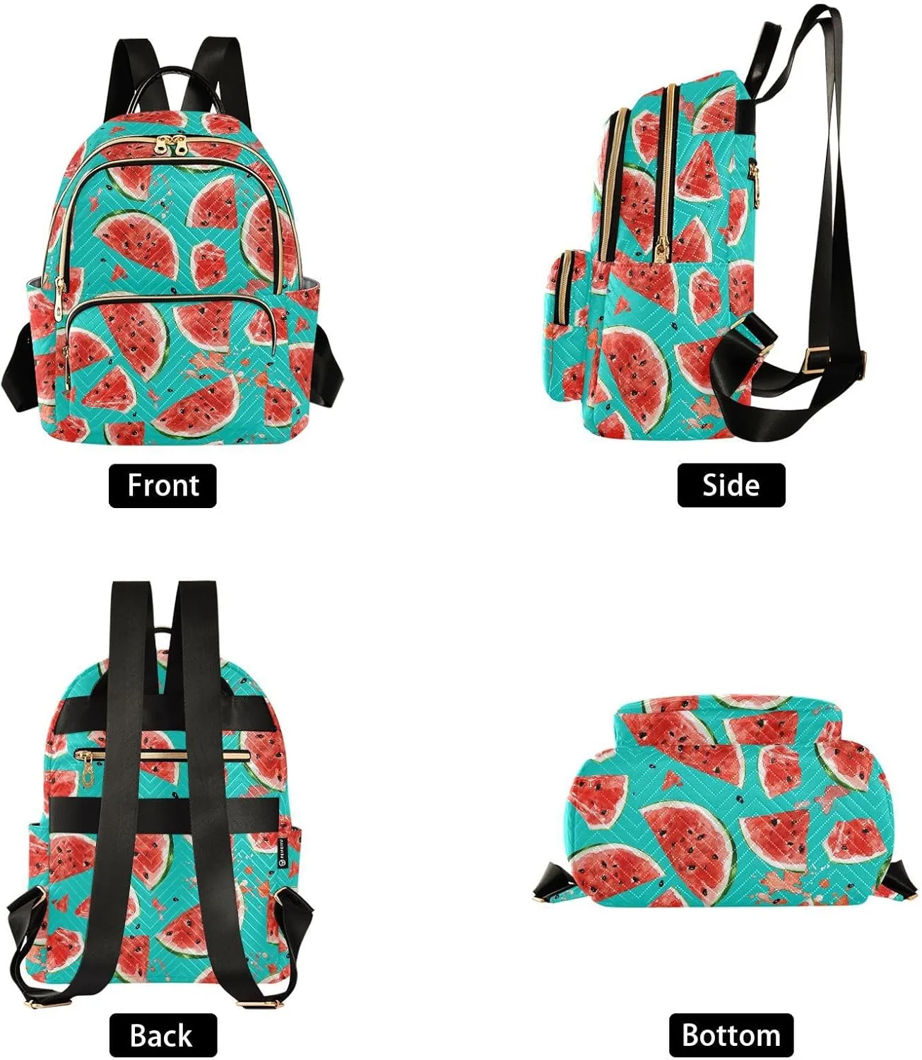 ALAZA Juicy Watermelon Watercolor Casual Fashion Polyester Travel Rucksack Shoulder Bag
