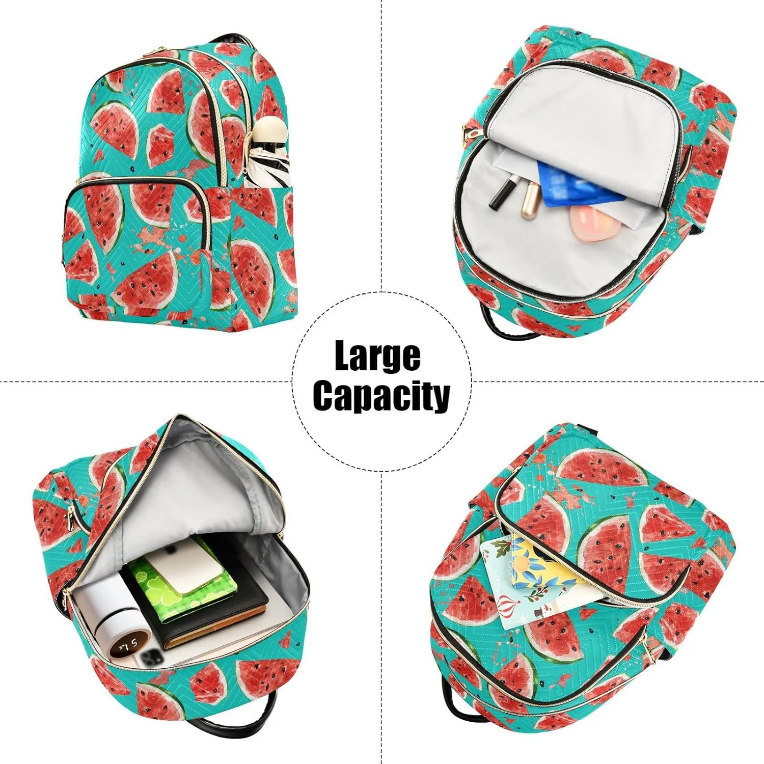 ALAZA Juicy Watermelon Watercolor Casual Fashion Polyester Travel Rucksack Shoulder Bag