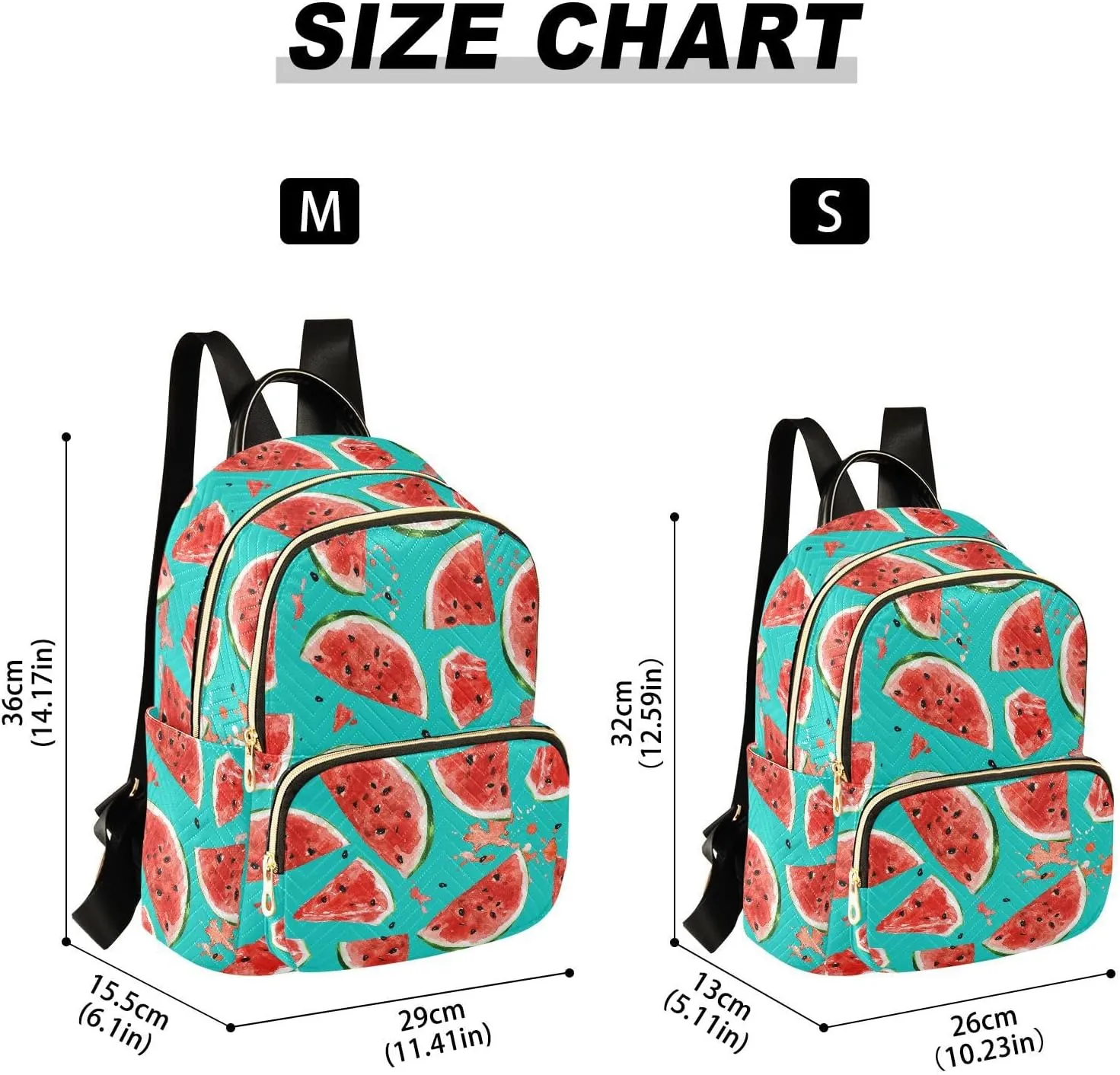 ALAZA Juicy Watermelon Watercolor Casual Fashion Polyester Travel Rucksack Shoulder Bag