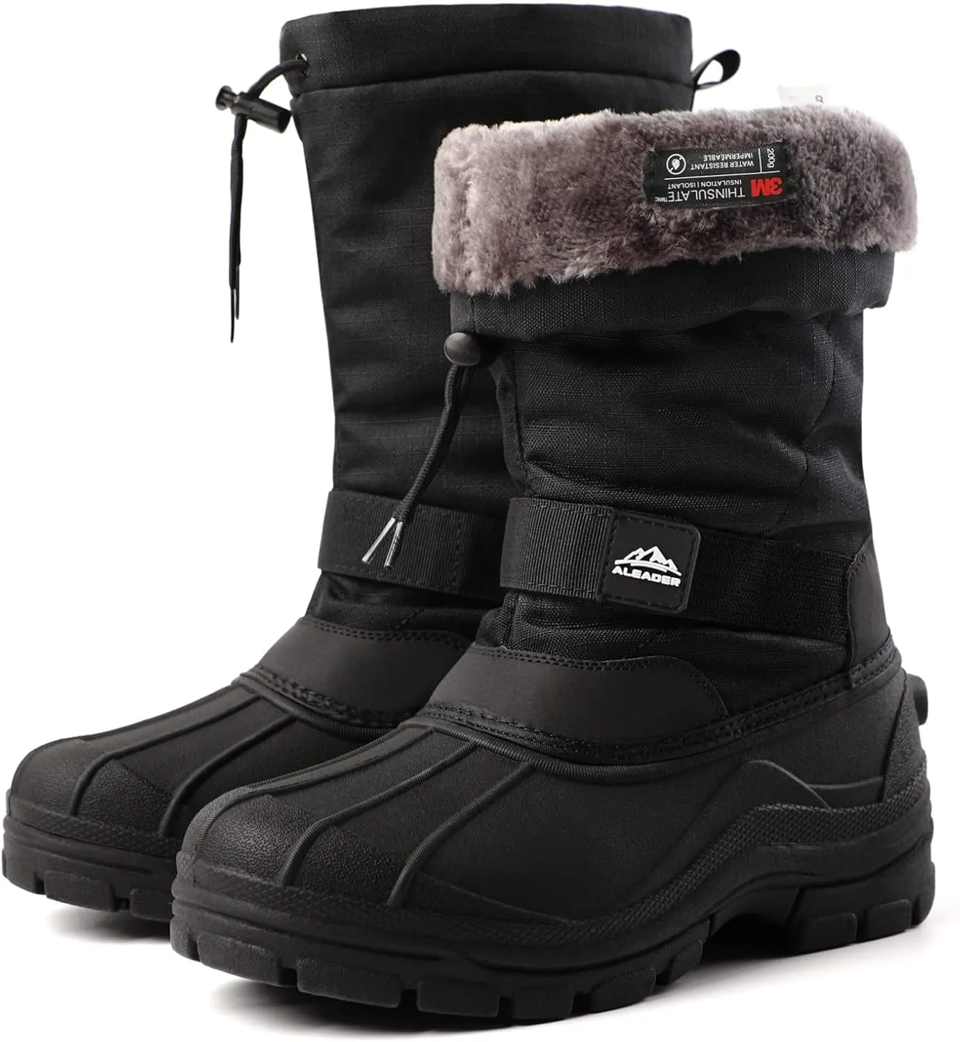 ALEADER Men's Winter Waterproof Insulated Shell Warm Inner Comfortable Outdoor Snow Boots