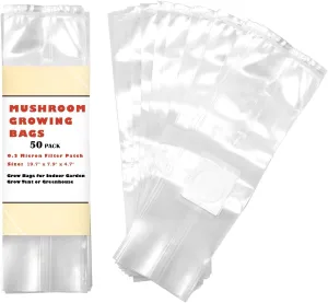 Allinall 40 Pack, Mushroom Grow and Spawn Bags - Extra Thick Polypropylene Material, Tear Resistant - Size 13" x “4 x “4 with 0.2 Micron Filter Breathable - Spawn Rye