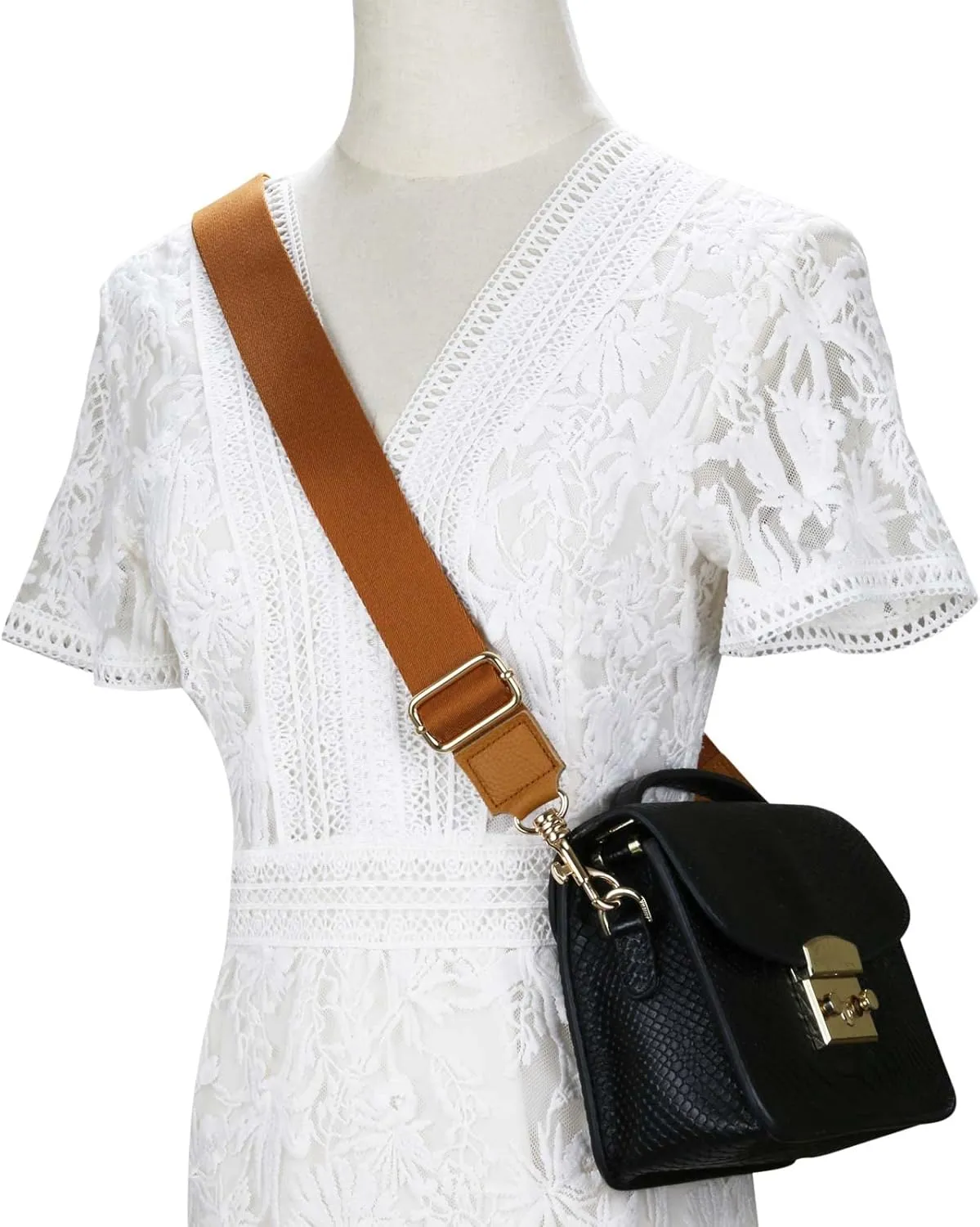 Allzedream Thick Purse Strap Wide Adjustable Replacement Crossbody Bag Handbag Leather Ends