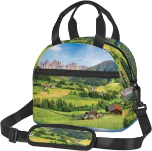 Alps,Insulated Lunch Bag for Women/Men,Dolomites Alps,Reusable Lunch Box for Office Picnic Hiking Beach - Leakproof Cooler Tote Bag Organizer with Adjustable Shoulder Strap for Adult,Green