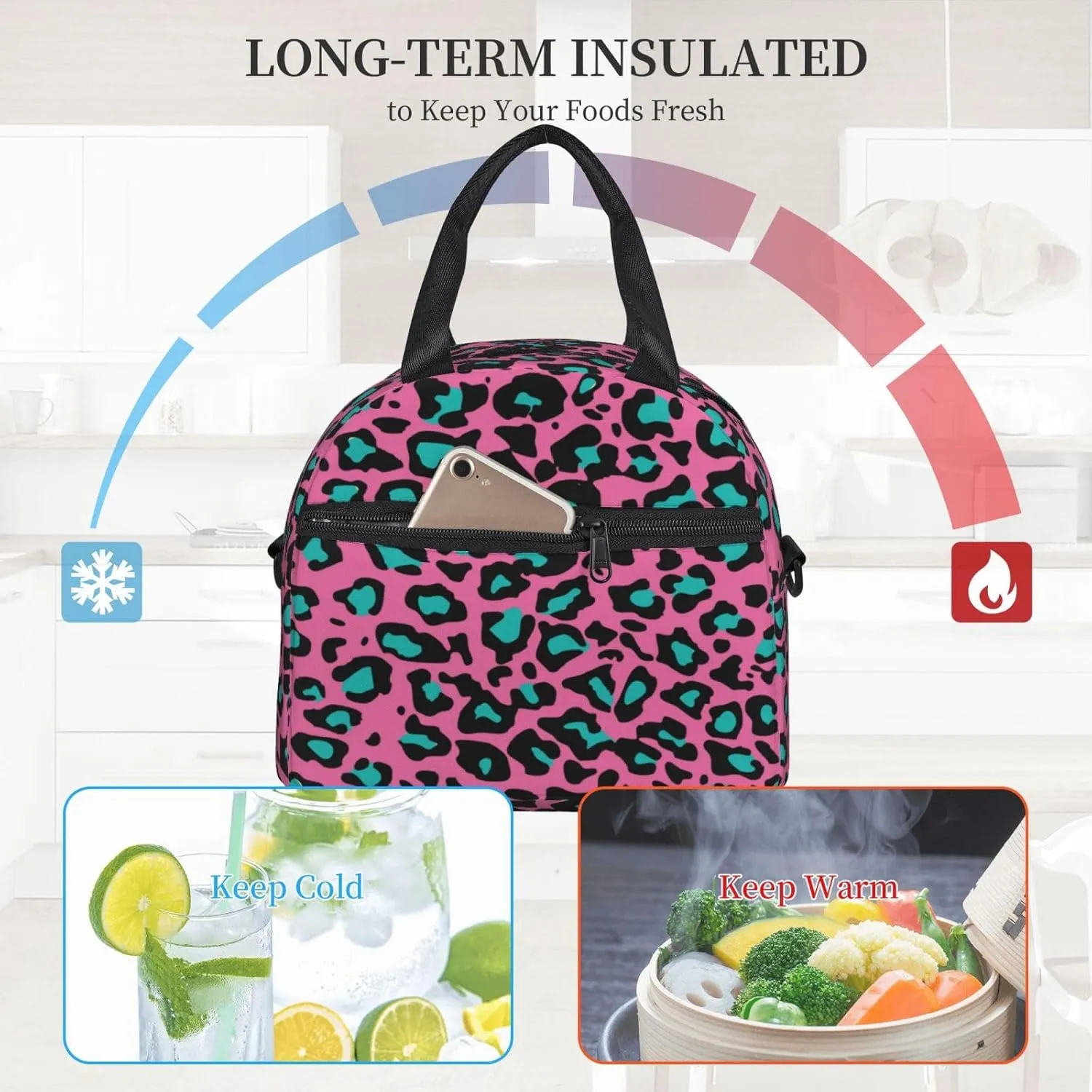 Alps,Insulated Lunch Bag for Women/Men,Dolomites Alps,Reusable Lunch Box for Office Picnic Hiking Beach - Leakproof Cooler Tote Bag Organizer with Adjustable Shoulder Strap for Adult,Green