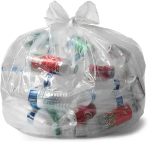 Aluf Plastics 45 Gallon 2.0 MIL Clear Garbage Bags - 40" x 46" - Pack of 50 - For Contractor, Industrial, Healthcare, & Municipal