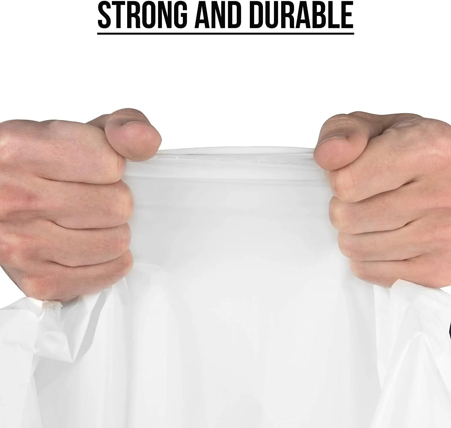 Aluf Plastics 45 Gallon 2.0 MIL Clear Garbage Bags - 40" x 46" - Pack of 50 - For Contractor, Industrial, Healthcare, & Municipal