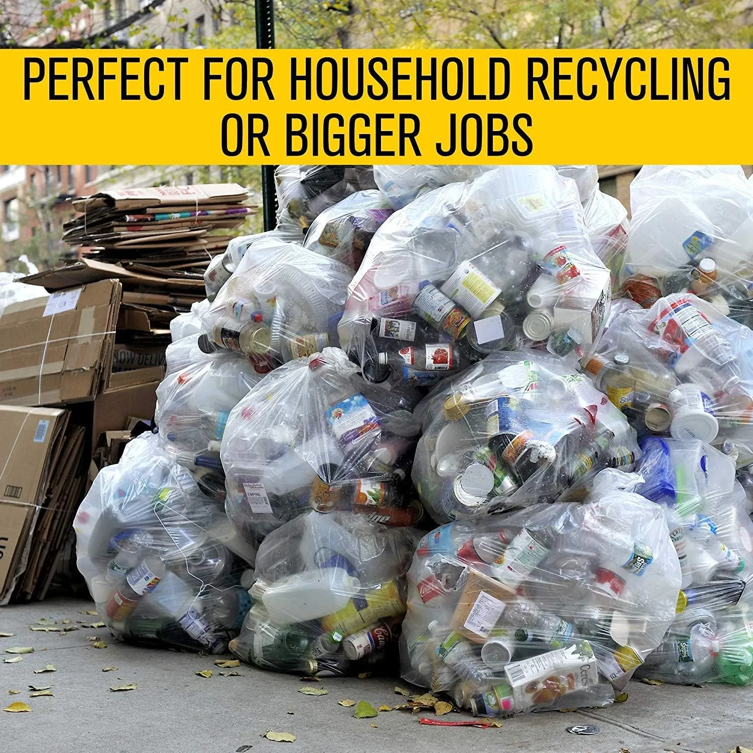 Aluf Plastics 45 Gallon 2.0 MIL Clear Garbage Bags - 40" x 46" - Pack of 50 - For Contractor, Industrial, Healthcare, & Municipal