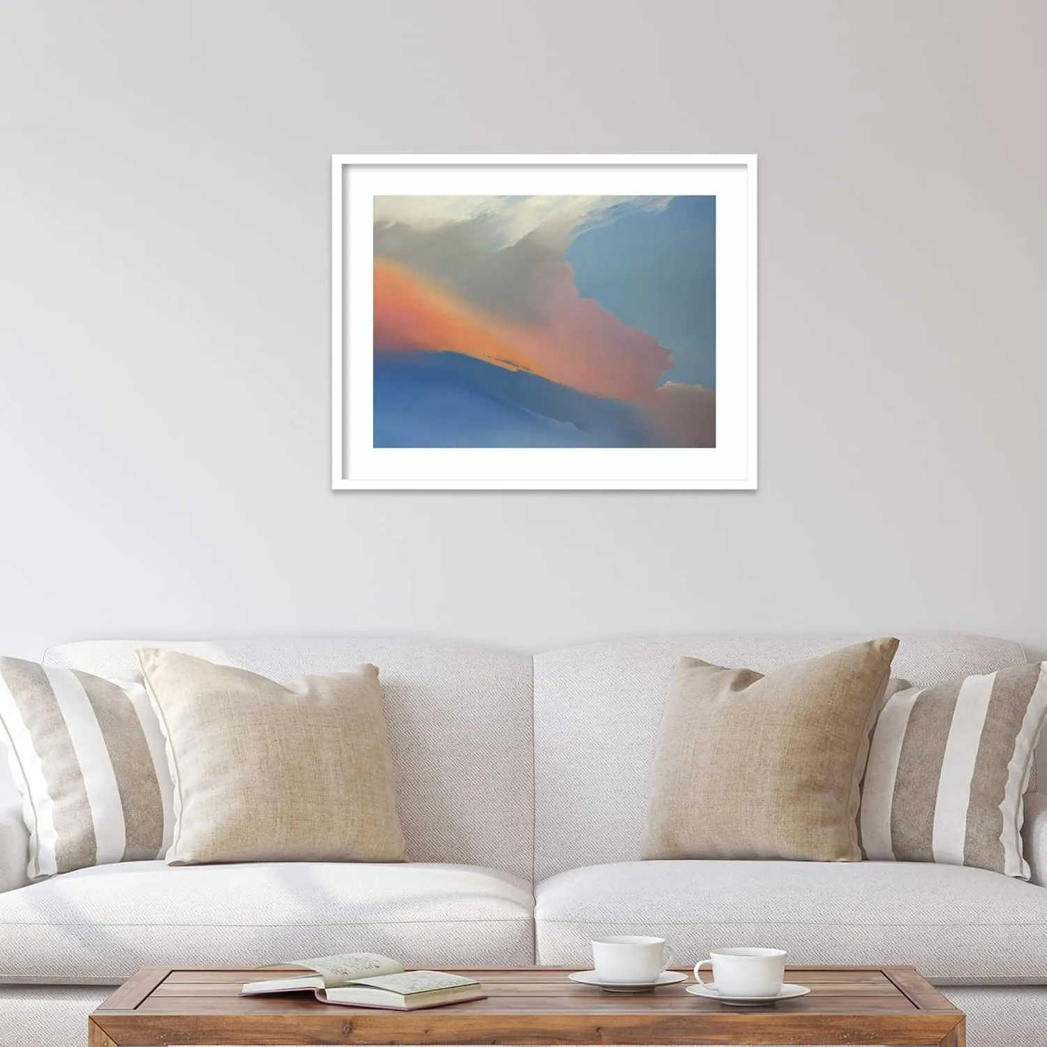 Amanti Art Framed Wall Art Print 26x33 Gulfstream Clouds by Cap Pannell, Abstract Wall Art, Modern Contemporary Decor, Large Poster Painting Artwork for Living Room, Bedroom, Bathroom, Kitchen,
