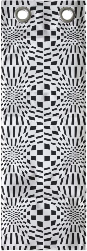 Ambesonne Crazy Art Hanging Pocket Organizer, Composition of Quirky Squares Going Inwards Optical Illusion, Printed Polyester Storage Bag with Pockets, 9" x 27", Charcoal Grey and White