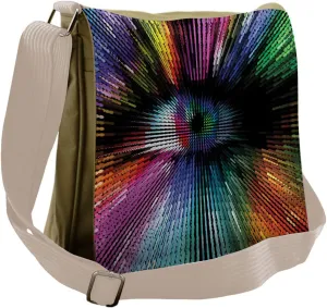Ambesonne Eye Messenger Bag, Abstract Vibrant Optical, Unisex Cross-body