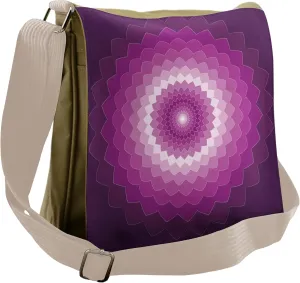 Ambesonne Purple Messenger Bag, Optical Carnation, Unisex Cross-body