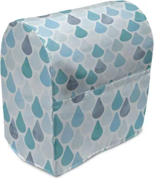 Ambesonne Watercolor Stand Mixer Cover, Droplets Pattern in Monochrome Tears Flowing, Kitchen Appliance Organizer Bag Cover with a Pocket, 6-8 Quarts, Blue Grey Sky Blue