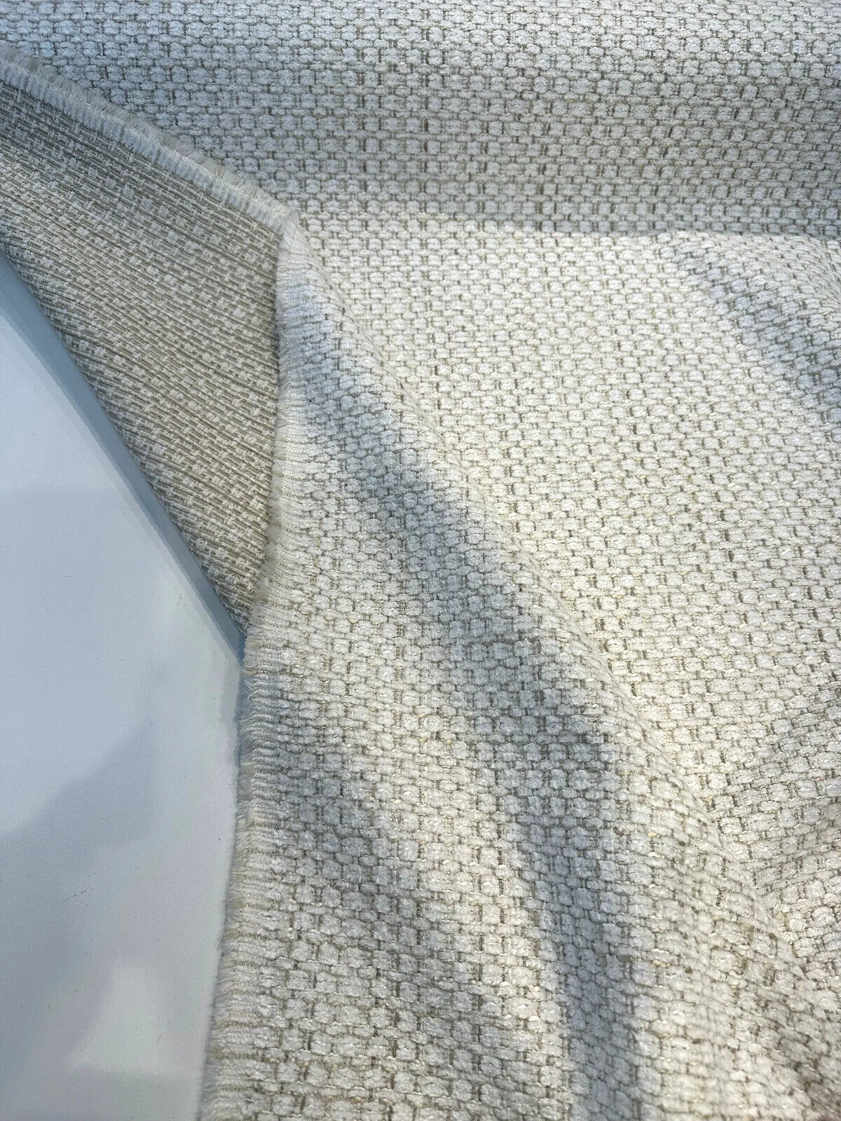 Amore Snow Textured Soft Chenille Upholstery Fabric By The Yard