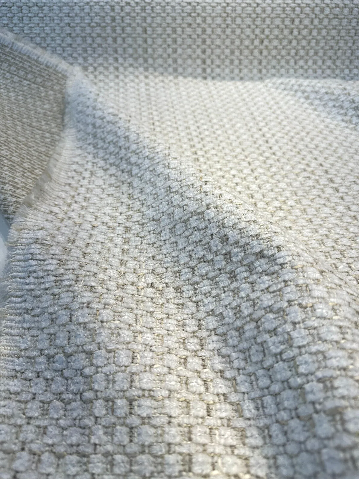 Amore Snow Textured Soft Chenille Upholstery Fabric By The Yard