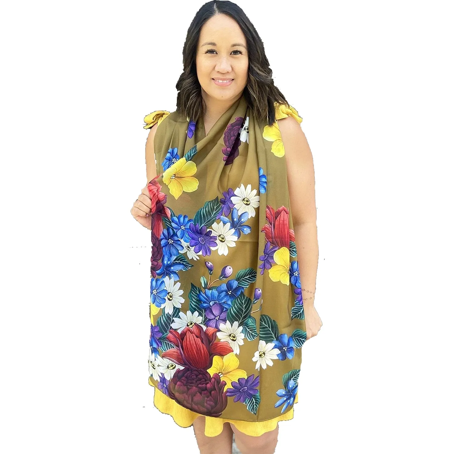 Anuschka Printed Chiffon Scarf Dreamy Floral