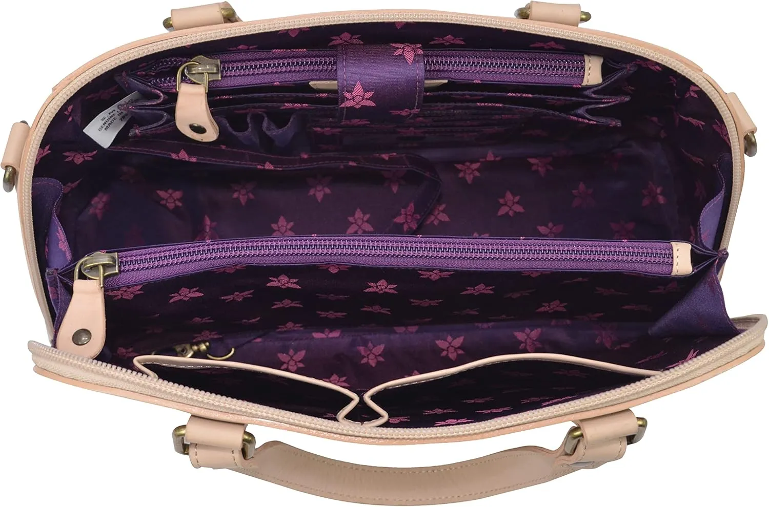 Anuschka Women’s Hand Painted Genuine Leather Mini Double Zip Travel Crossbody - Magnetic Closure, ID Holder & Optical Case