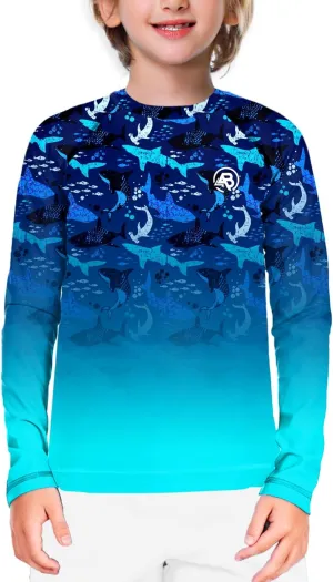 AOBUTE Unisex Kids Rash Guard Long Sleeve SPF 50  Sun Shirt UV Protection Swim Shirts 3-12 Years