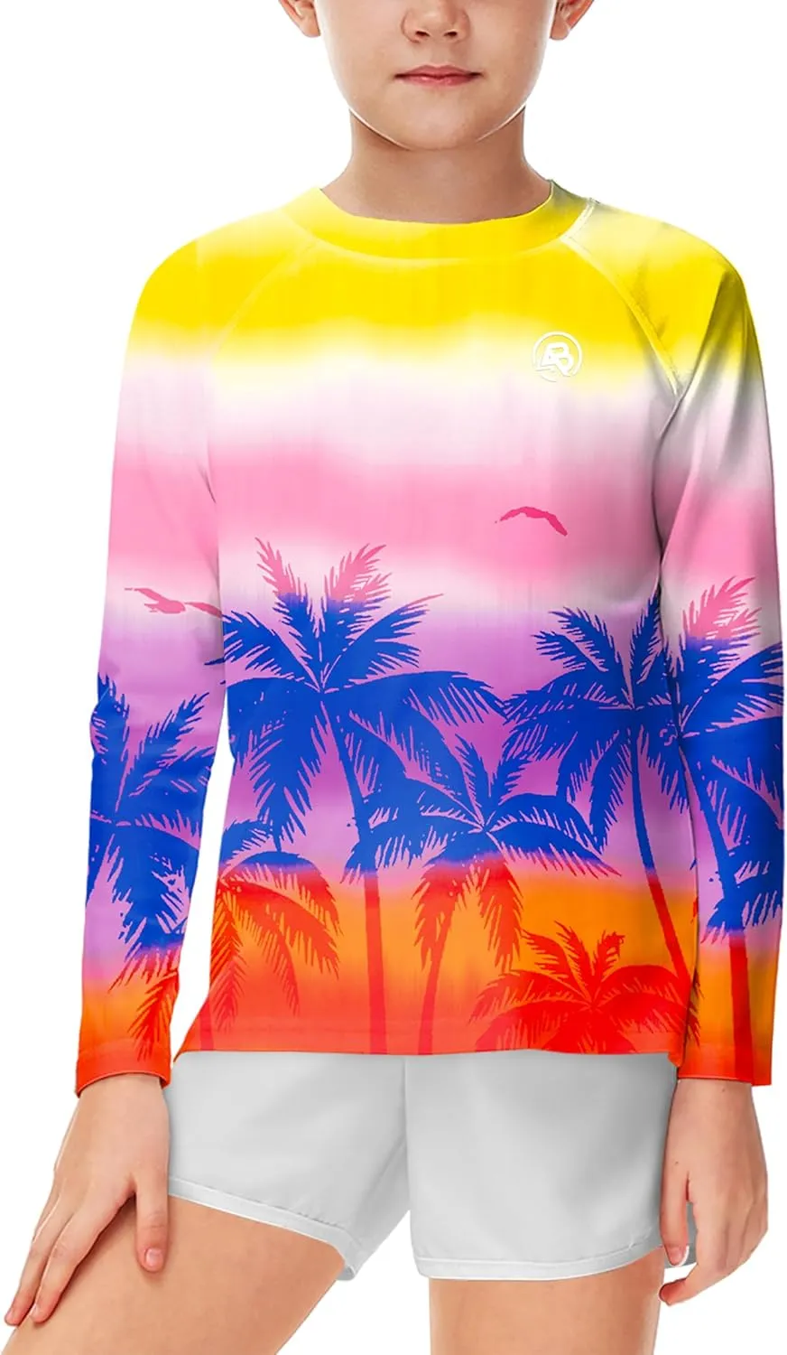 AOBUTE Unisex Kids Rash Guard Long Sleeve SPF 50  Sun Shirt UV Protection Swim Shirts 3-12 Years