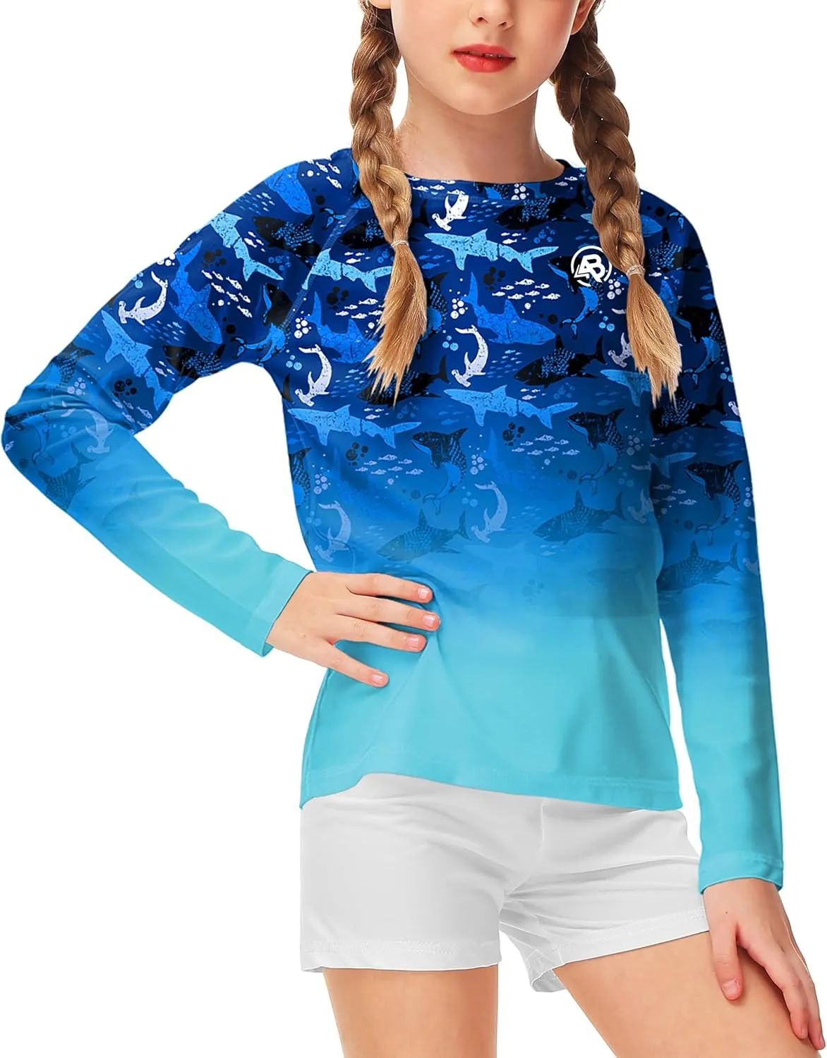 AOBUTE Unisex Kids Rash Guard Long Sleeve SPF 50  Sun Shirt UV Protection Swim Shirts 3-12 Years