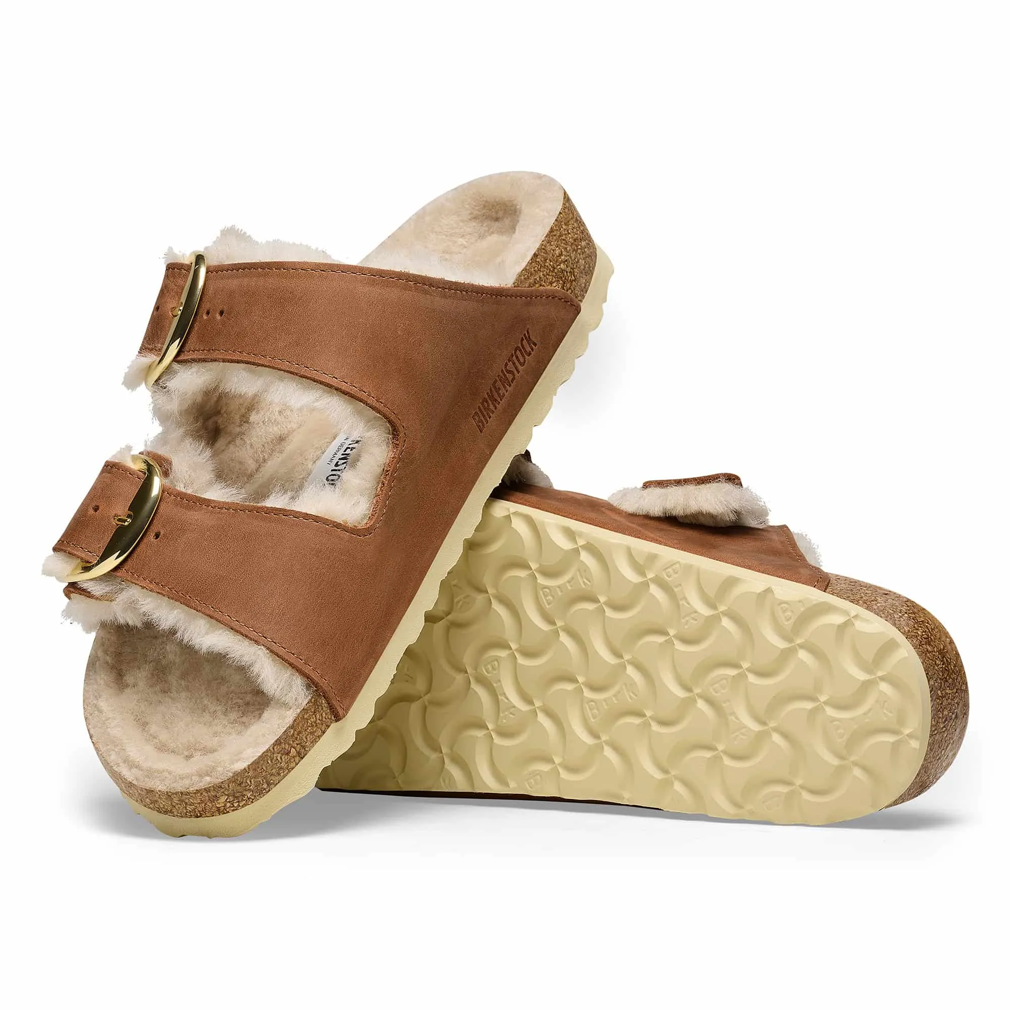 Arizona Big Buckle Shearling Oiled Leather