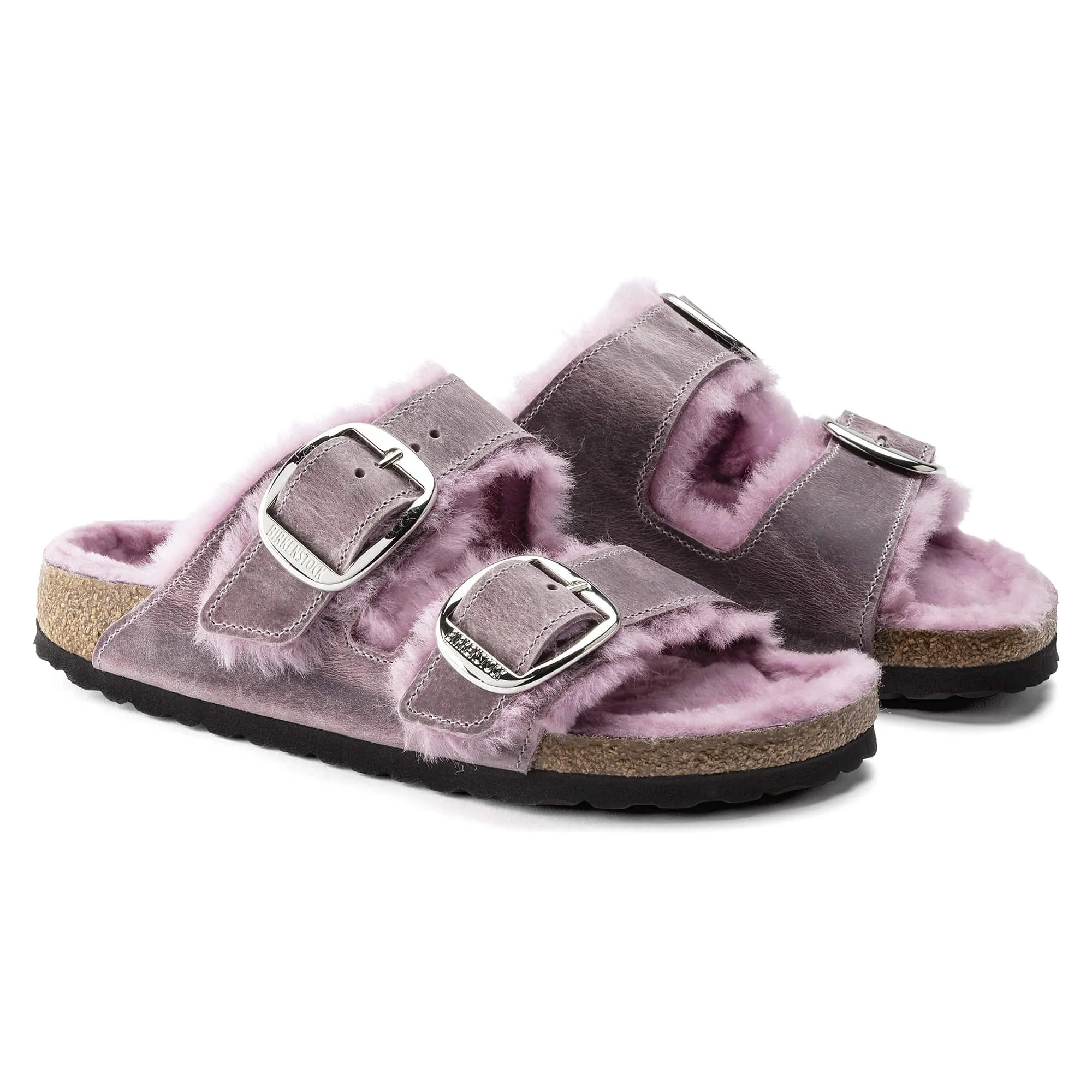 Arizona Big Buckle Shearling Oiled Leather
