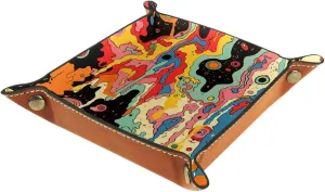 Art Abstract Watercolor Jewelry Drawer Organizer Tray, Small Stacking Tray for Women and Girls, Bracelet, Earring, and Ring Storage