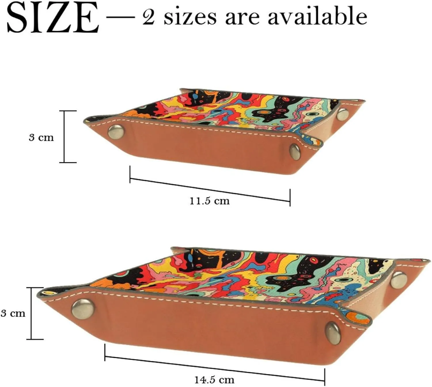 Art Abstract Watercolor Jewelry Drawer Organizer Tray, Small Stacking Tray for Women and Girls, Bracelet, Earring, and Ring Storage