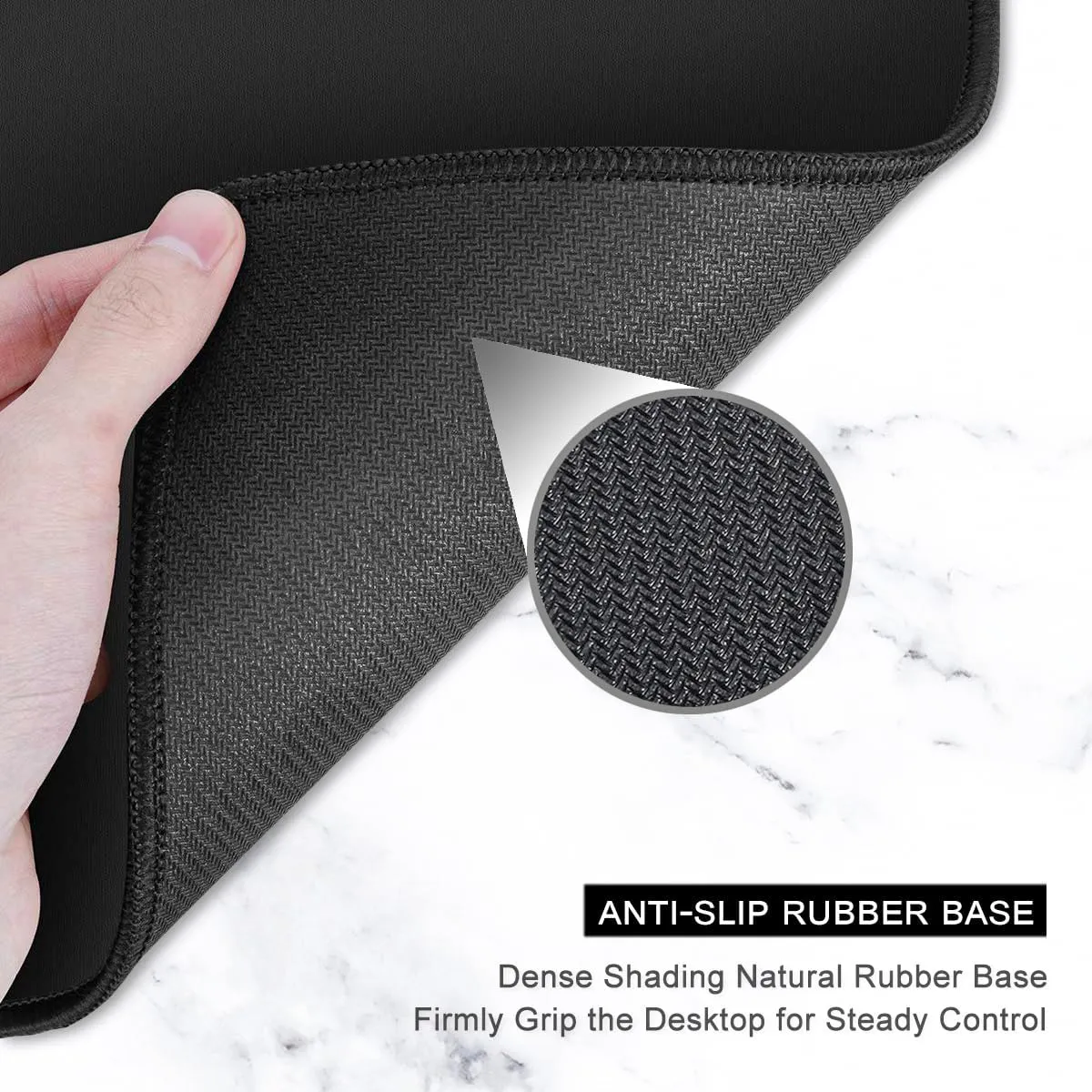 Auhoahsil Large Mouse Pad, XXL Gaming Mousepad, Desk Mat for Desktop, Thick Rubber, Big & Long Size, Stitched Edges, Full Desk Pad for Laptop & Computer, Extended 31.5 x 11.8 in, Pink Gold Marble