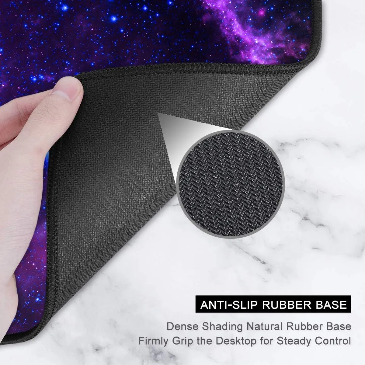 Auhoahsil Large Mouse Pad, XXL Gaming Mousepad, Desk Mat for Desktop, Thick Rubber, Big & Long Size, Stitched Edges, Full Desk Pad for Laptop & Computer, Extended 35.4 x 15.7 in, Amazing Galaxy